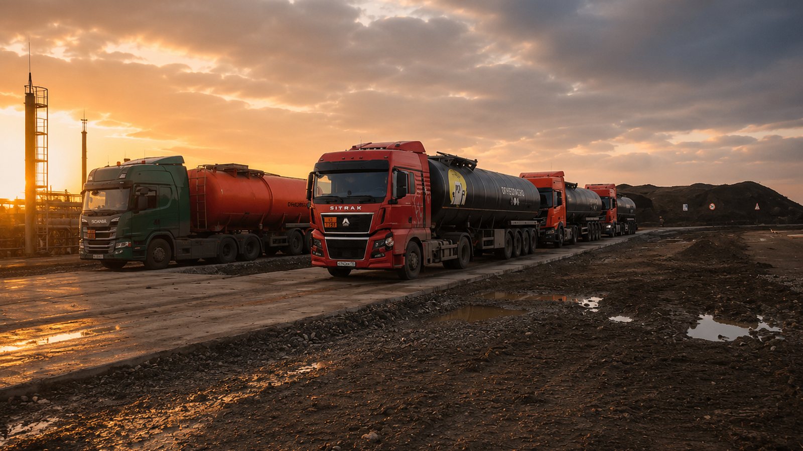 Загрузка с месторождения нефти